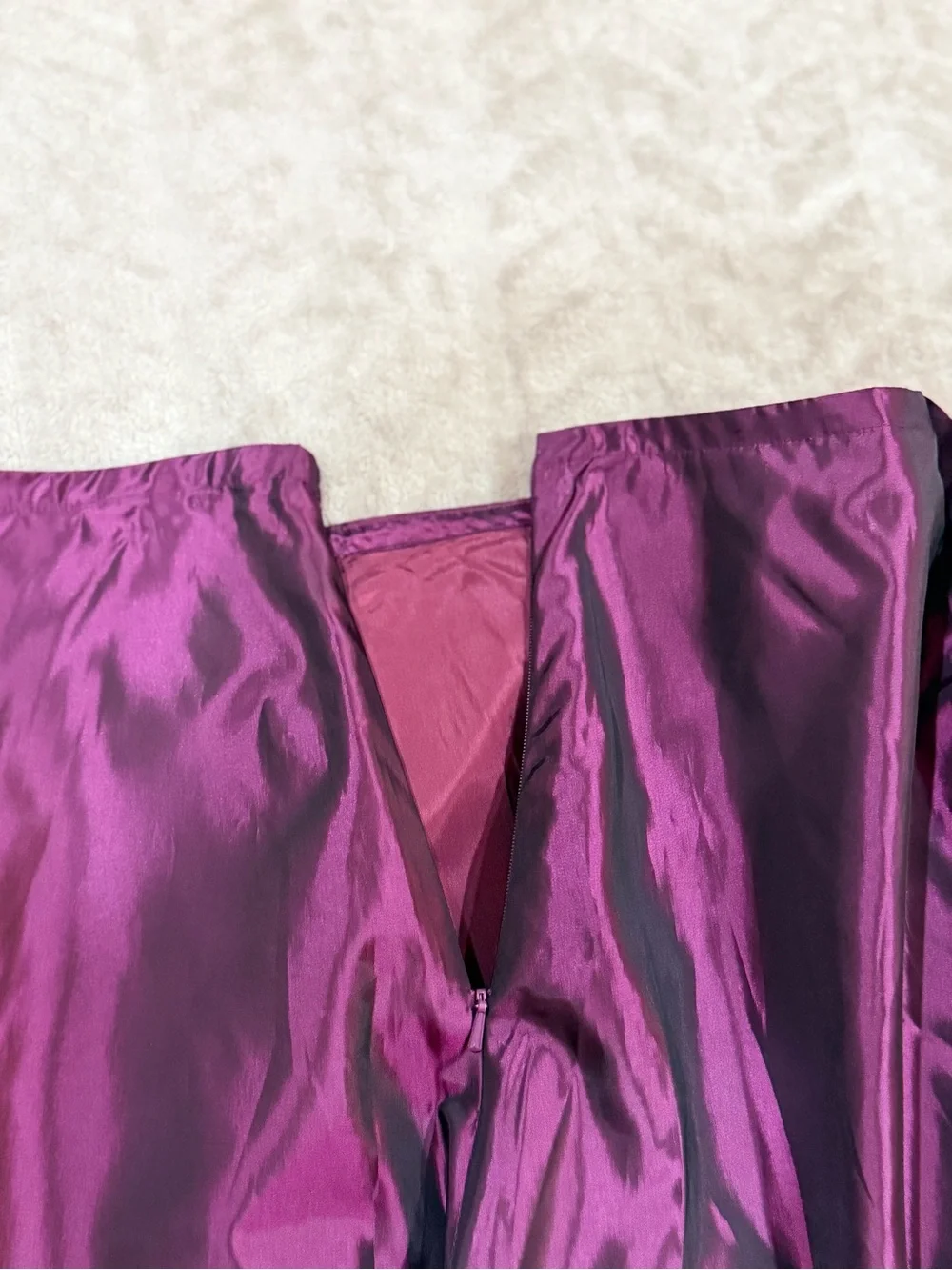 Vintage Express Iridescent Plum Taffeta Maxi Skirt - 90s Y2K Dramatic A-Line